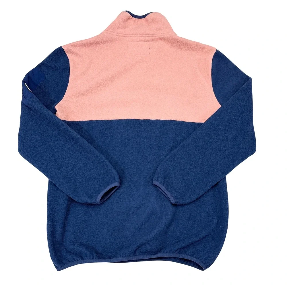 Darkside Snowboards Sweater Mens Size Medium Fleece 1/4‎ Zip Pullover Pink Blue